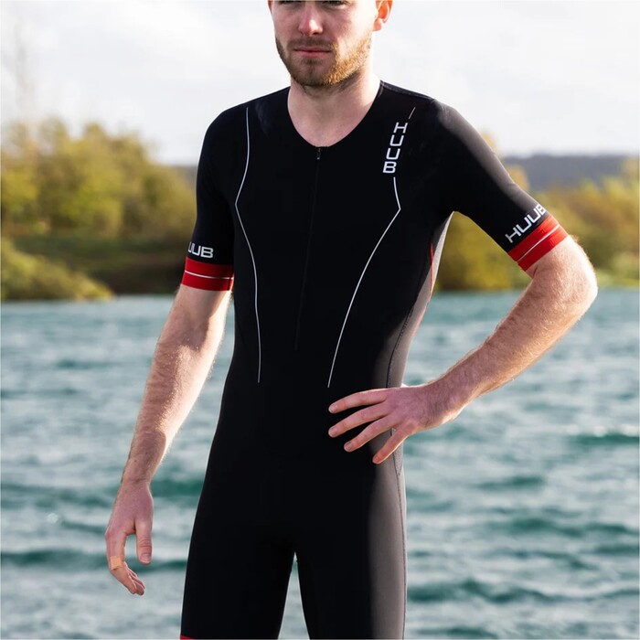 Huub Hombres Race Black 2024 Long Course Tri Suit RCLCS - / Red